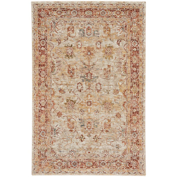 Sahar SHR02 Traditional Persian Vintage Distressed Floral Ornate Medallion Border Soft-Touch Polyester Low Profile Short Pile Ivory Rug-Nourison-Rug Love - The Most Loved Rug Store